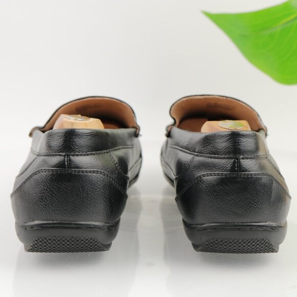 J Ferar Mens Barton Venetian Loafer Size 10.5 Black Vegan Slip On Moc Dress Shoe - Picture 5 of 12